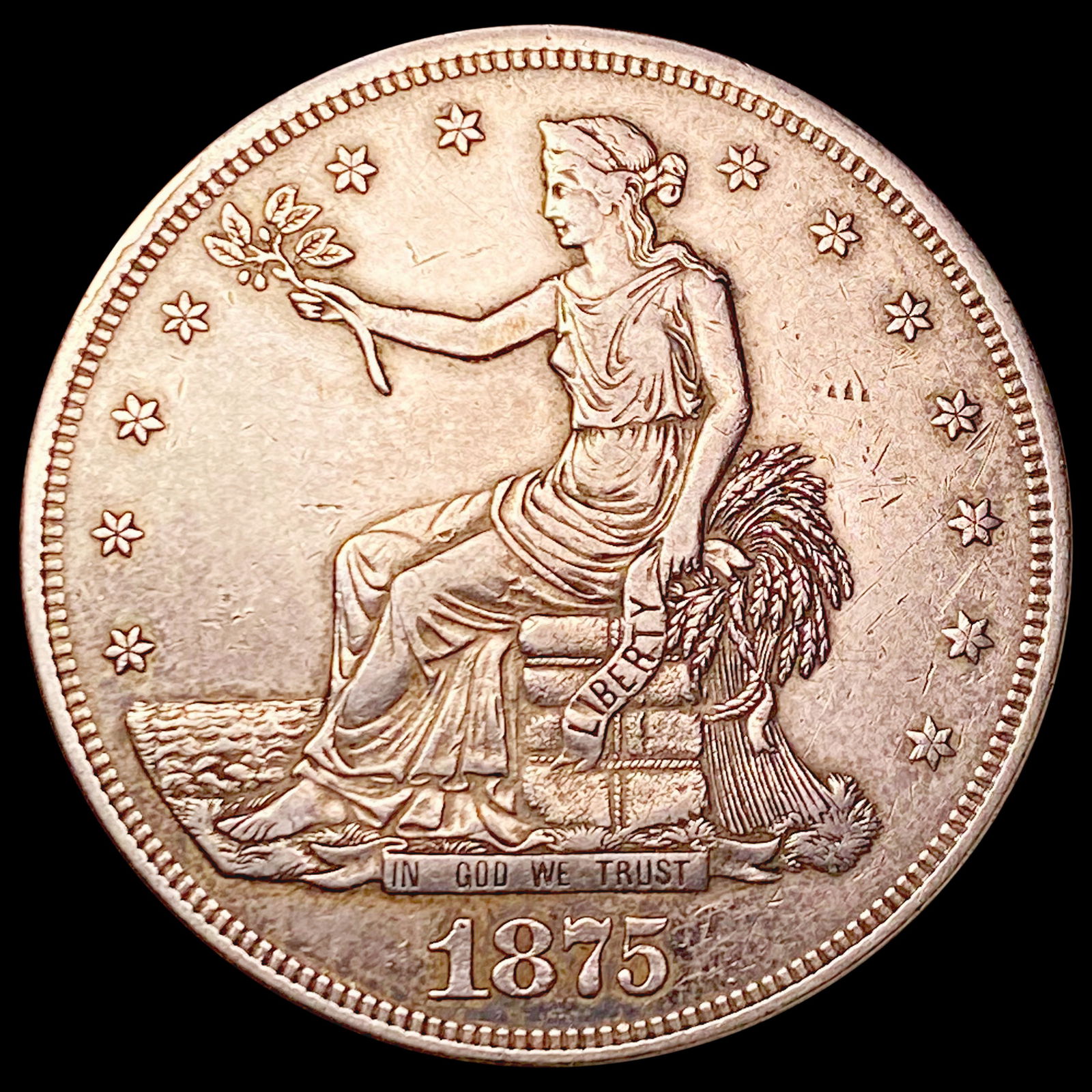 1875-CC Silver Trade Dollar NEARLY UNCIRCULATED (1 of 2)
