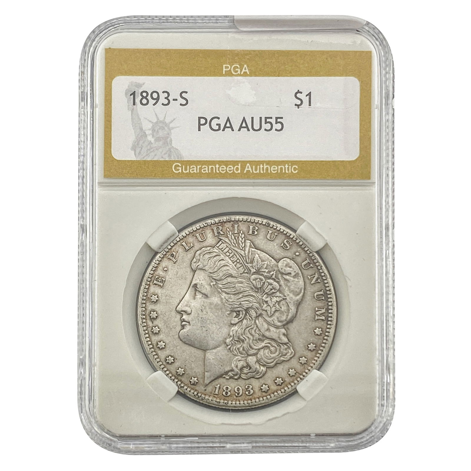 1893-S Morgan Silver Dollar PGA AU55 (1 of 2)