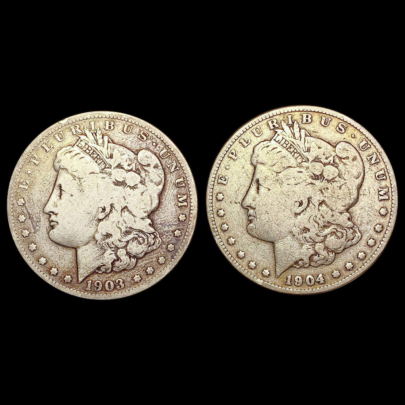 1903-1904 [2] Morgan Silver Dollar NICELY CIRCULATED (1 of 2)