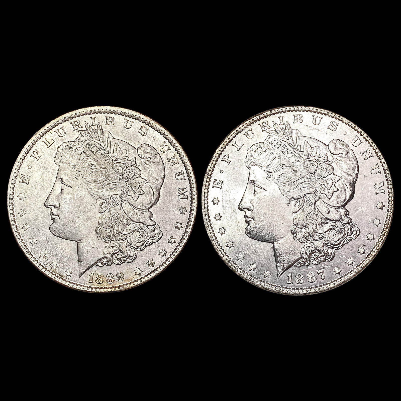 1887-1889 [2] Morgan Silver Dollar HIGH GRADE (1 of 2)
