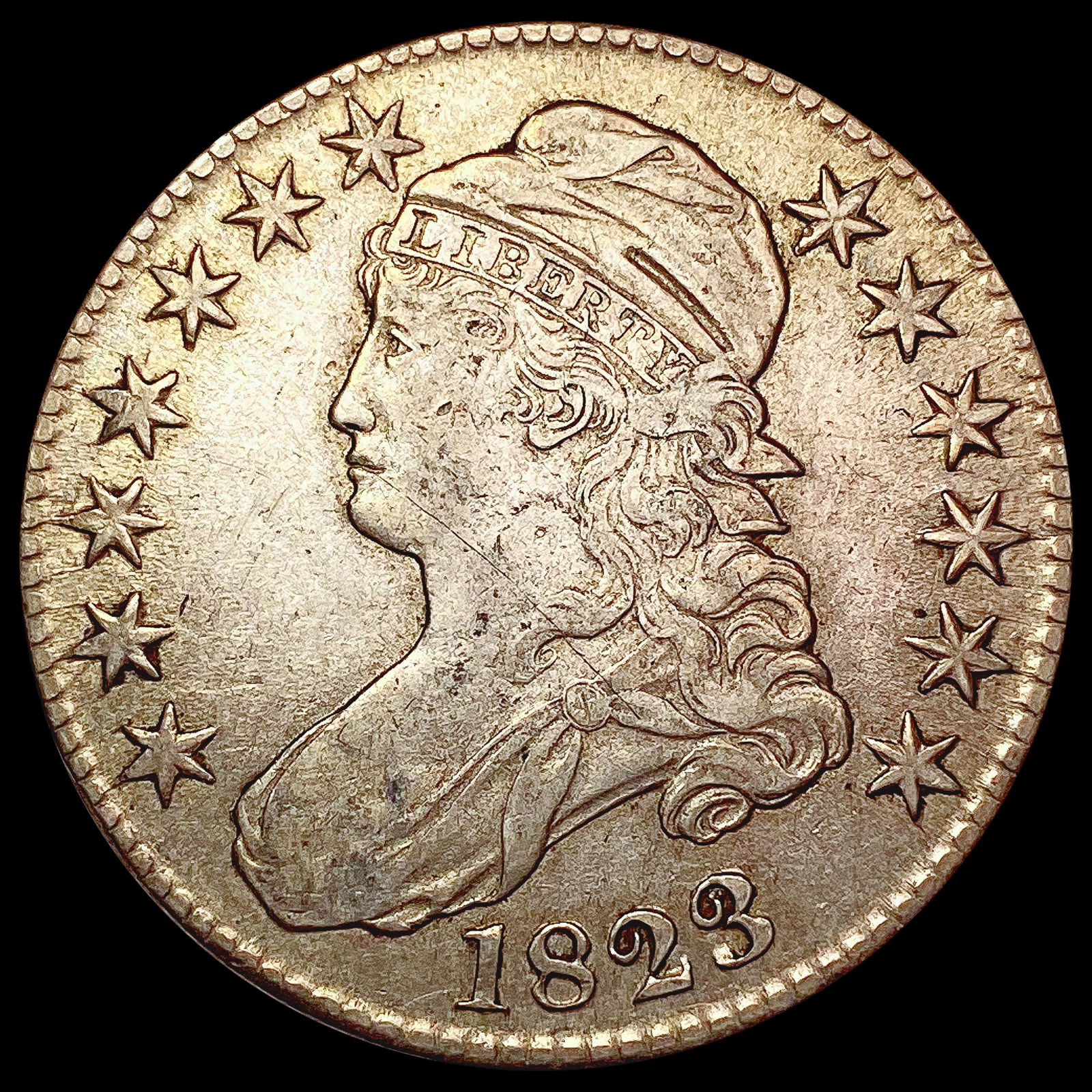 1823 Capped Bust Half Dollar CLOSELY UNCIRCULATED (1 of 2)