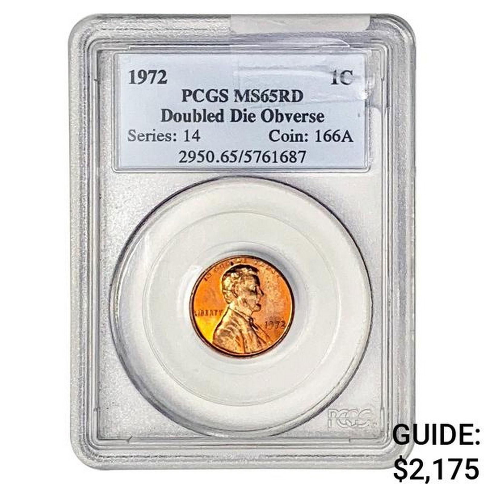 1972 Lincoln Memorial Cent PCGS MS65 RD DDO (1 of 2)