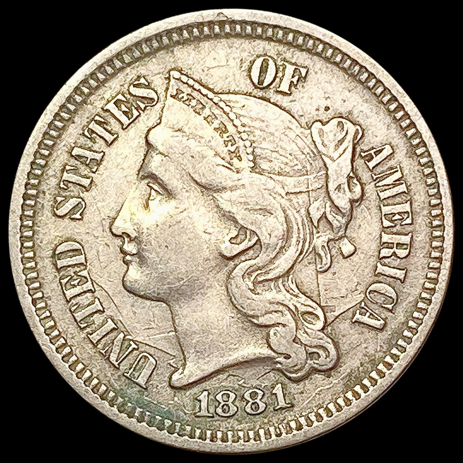 1881 Nickel Three Cent LIGHTLY CIRCULATED (1 of 2)