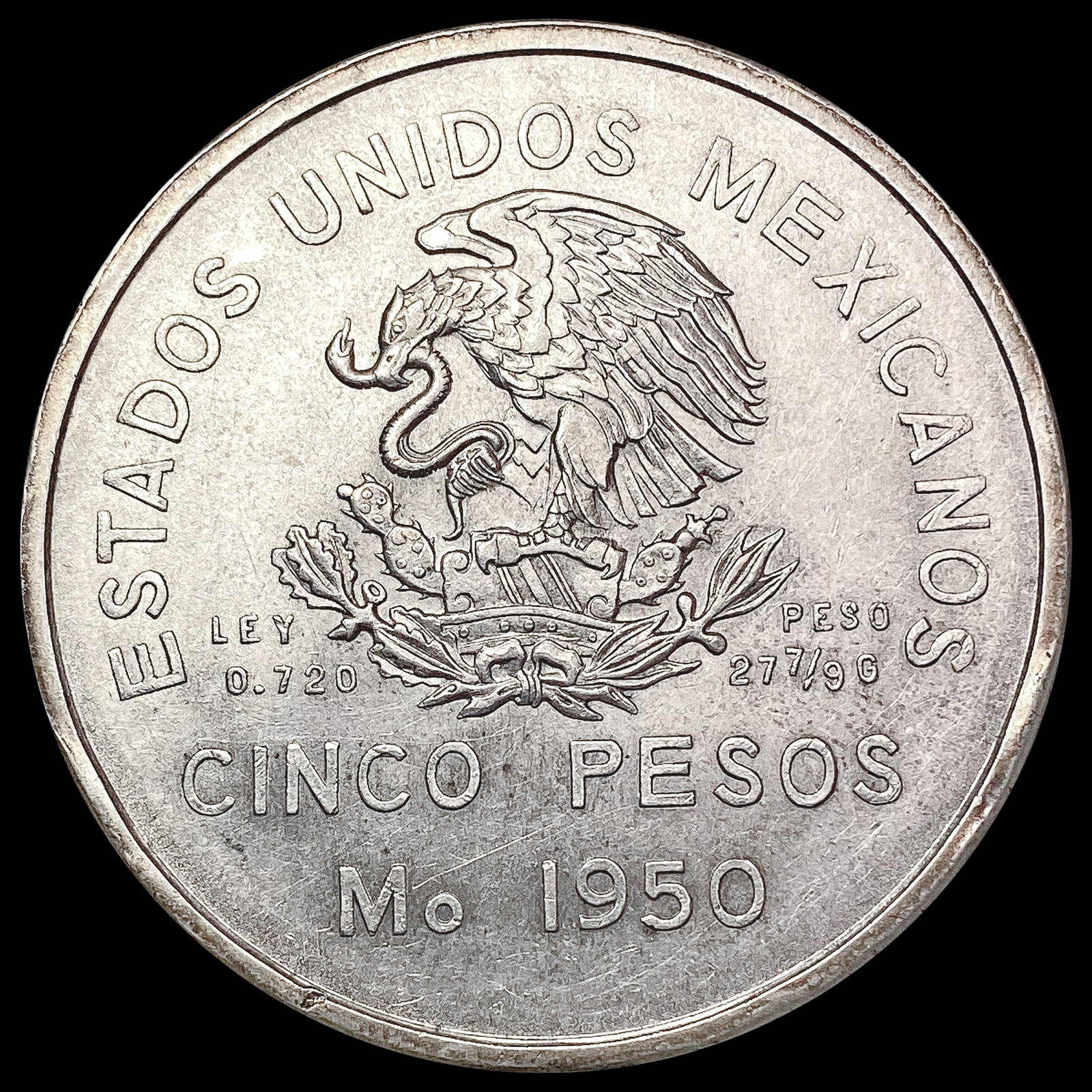 1950 Cinco Pesos UNCIRCULATED: 1950 Cinco Pesos UNCIRCULATED