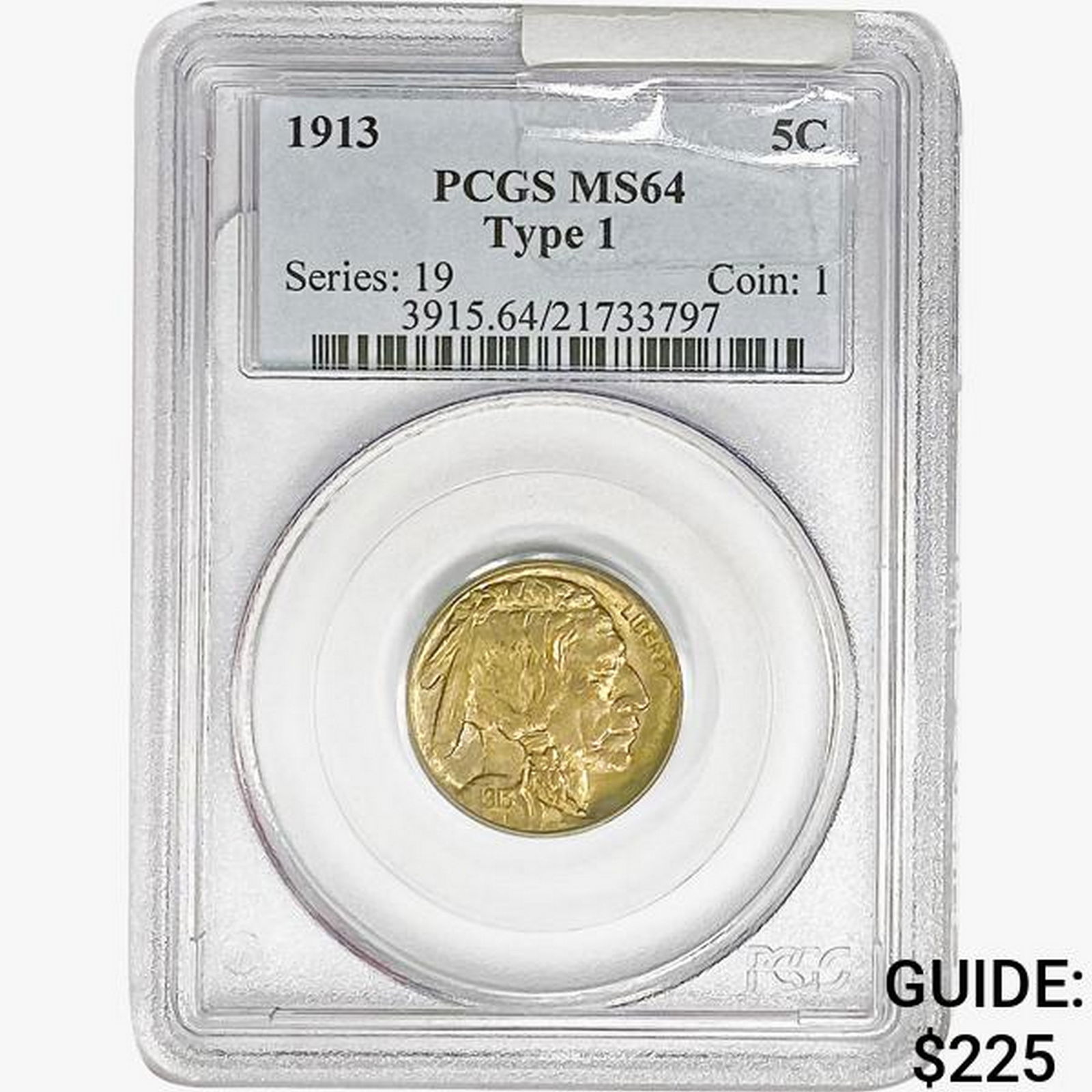 1913 Buffalo Nickel PCGS MS64 Ty 1 (1 of 2)