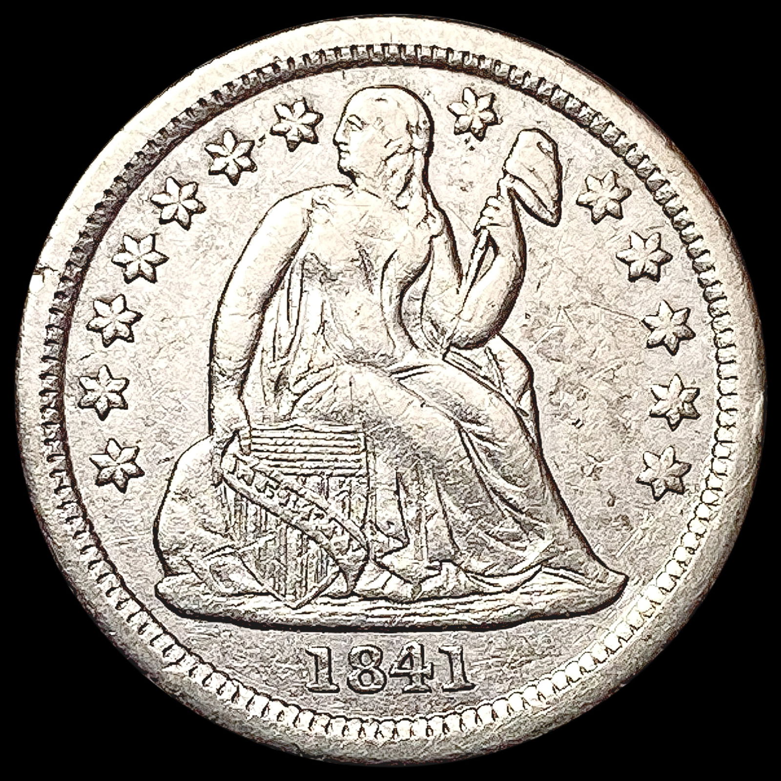 1841 Seated Liberty Dime CHOICE AU (1 of 2)