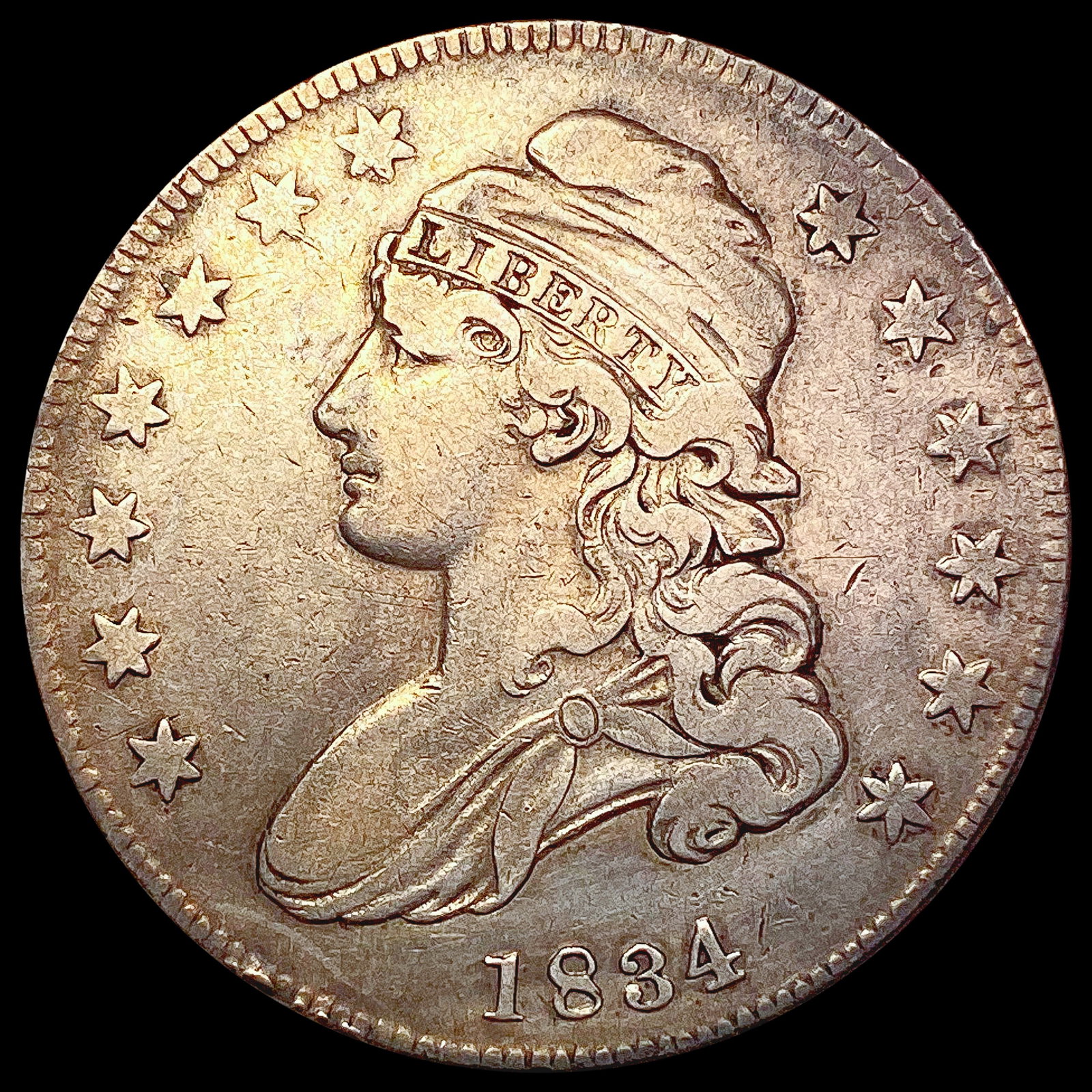 1834 Capped Bust Half Dollar LIGHTLY CIRCULATED: 1834 Capped Bust Half Dollar LIGHTLY CIRCULATED