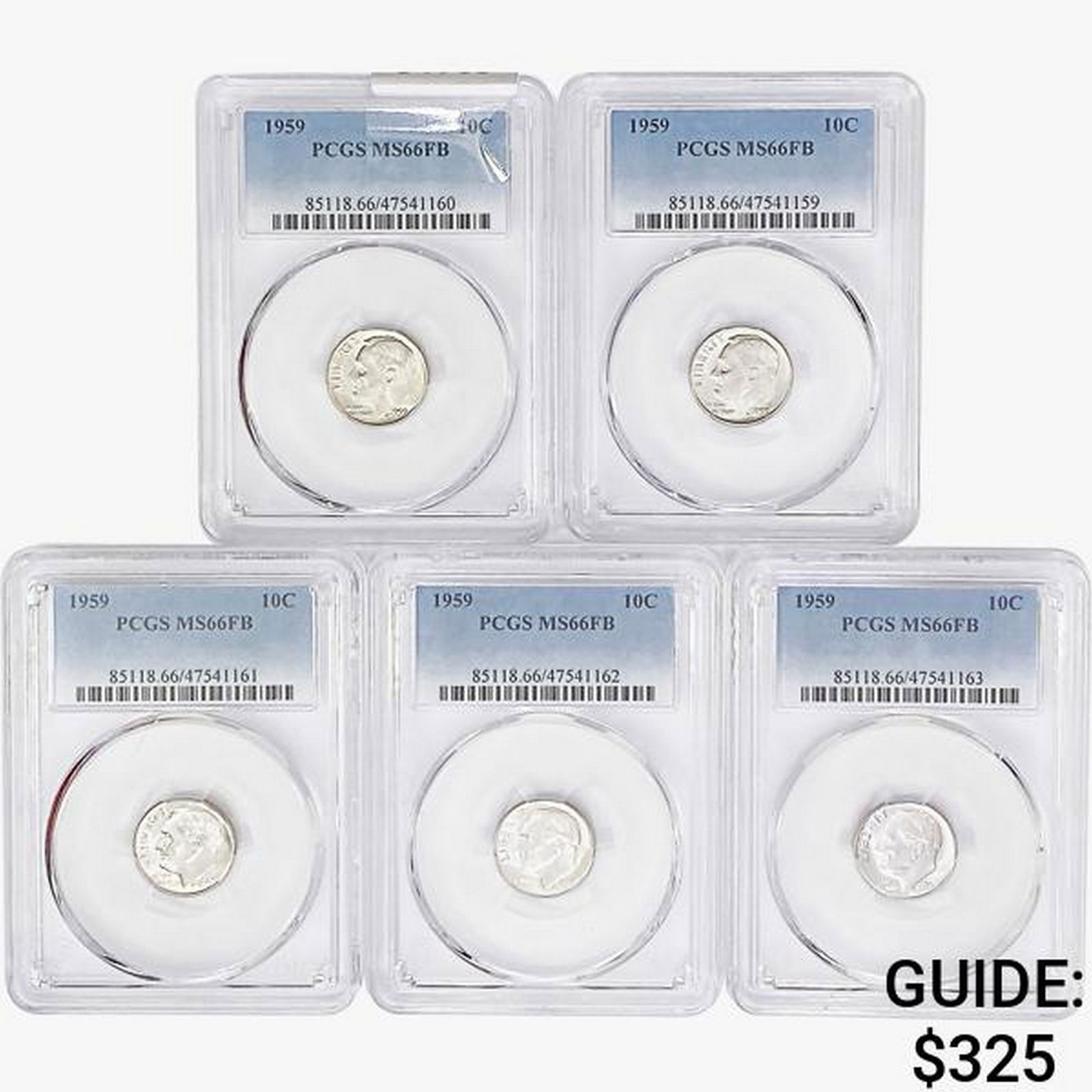 [5]1959 Roosevelt Dime PCGS MS66 FB (1 of 2)