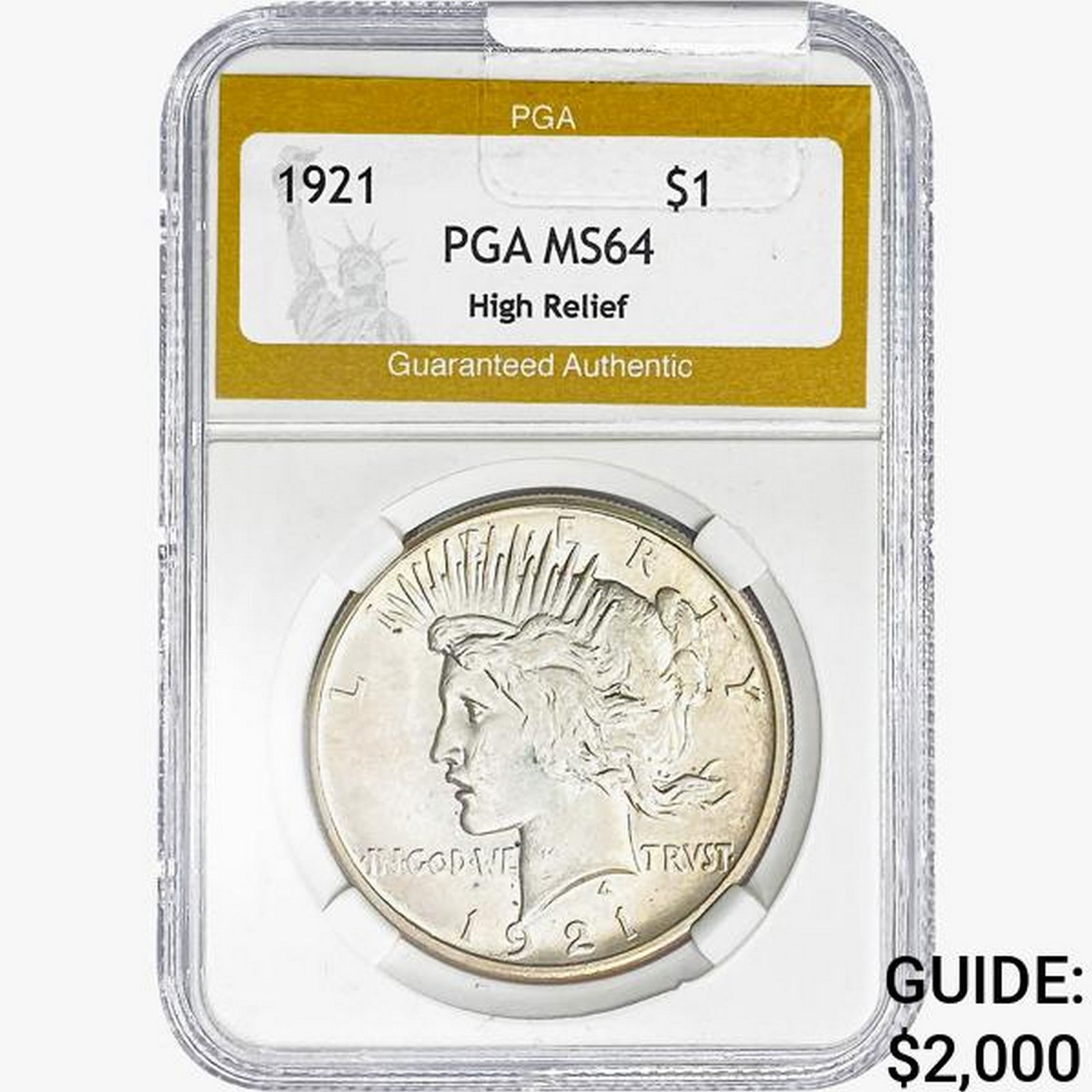 1921 Silver Peace Dollar PGA MS64 HR (1 of 2)