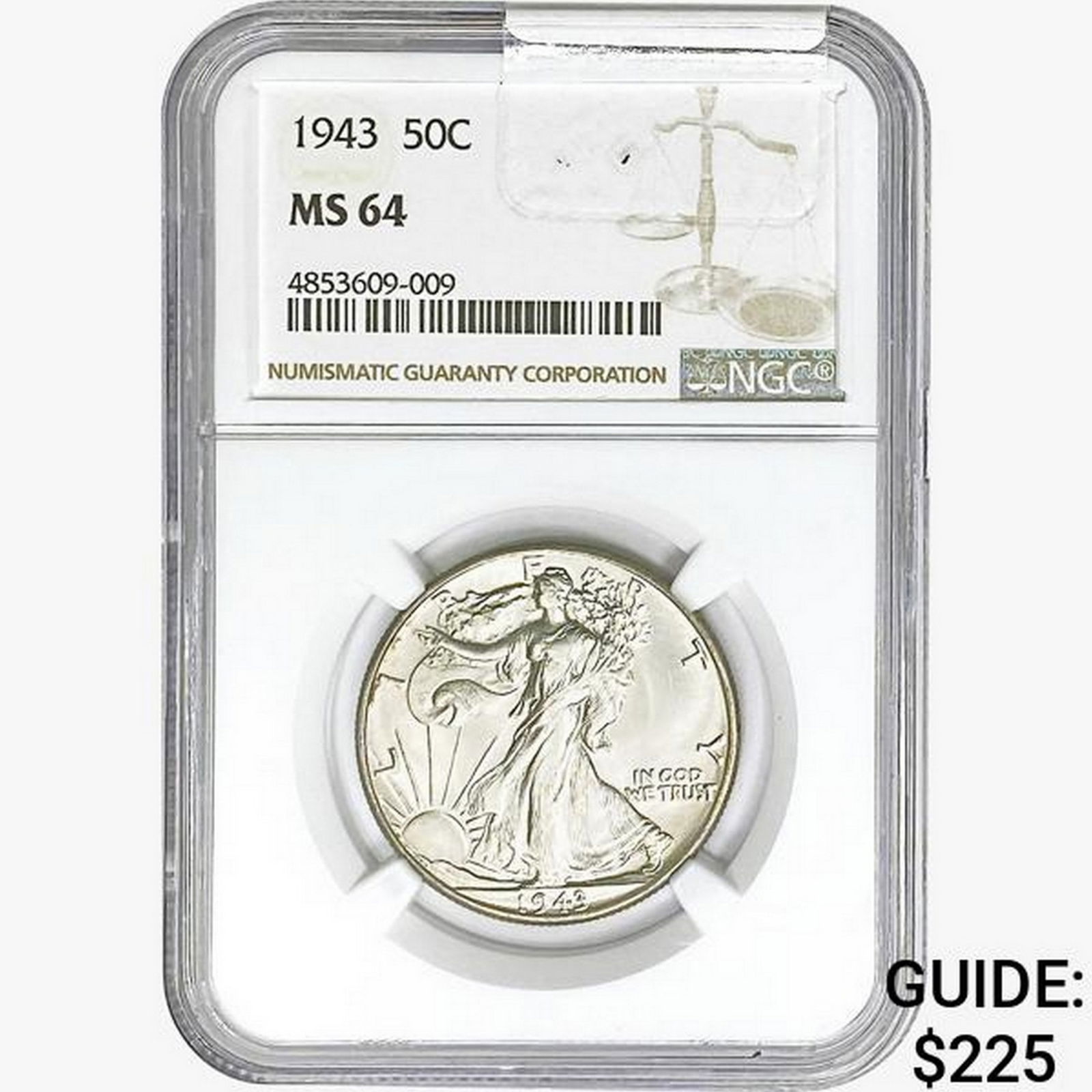 1943 Walking Liberty Half Dollar NGC MS64 (1 of 2)