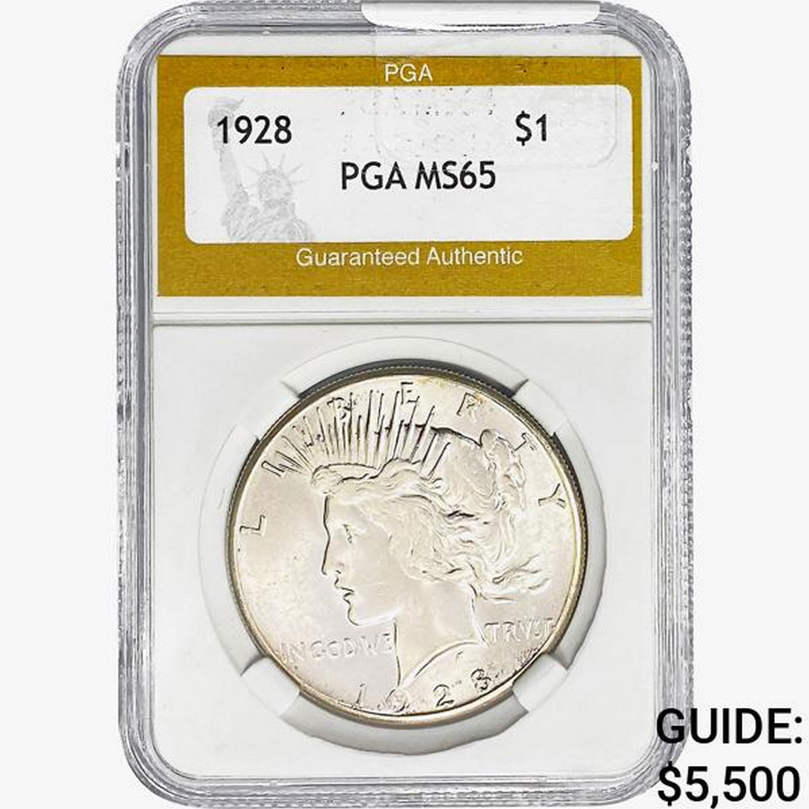 1928 Silver Peace Dollar PGA MS65 (1 of 2)