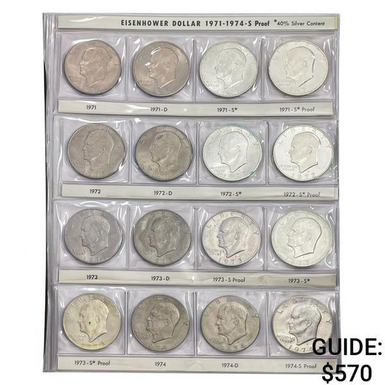 1971-1978 Complete Ike Dollar Set W/Proofs [32 Coins] (1 of 5)