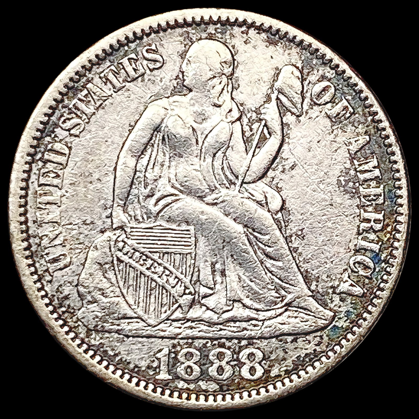 1888 Seated Liberty Dime NEARLY UNCIRCULATED (1 of 2)