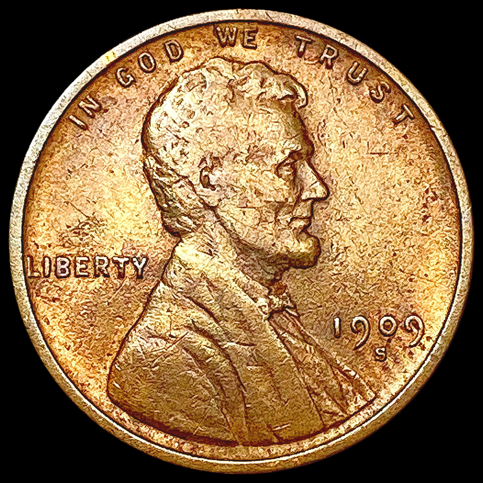 1909-S Wheat Cent CLOSELY UNCIRCULATED (1 of 2)