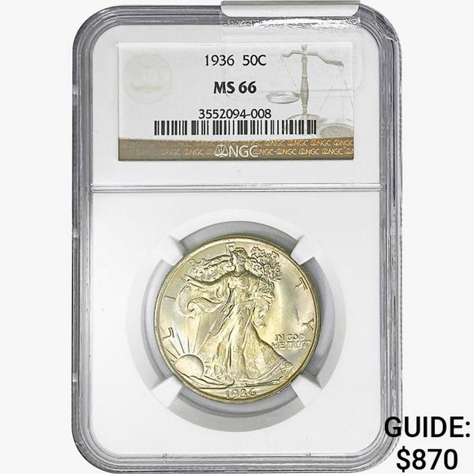 1936 Walking Liberty Half Dollar NGC MS66 (1 of 2)