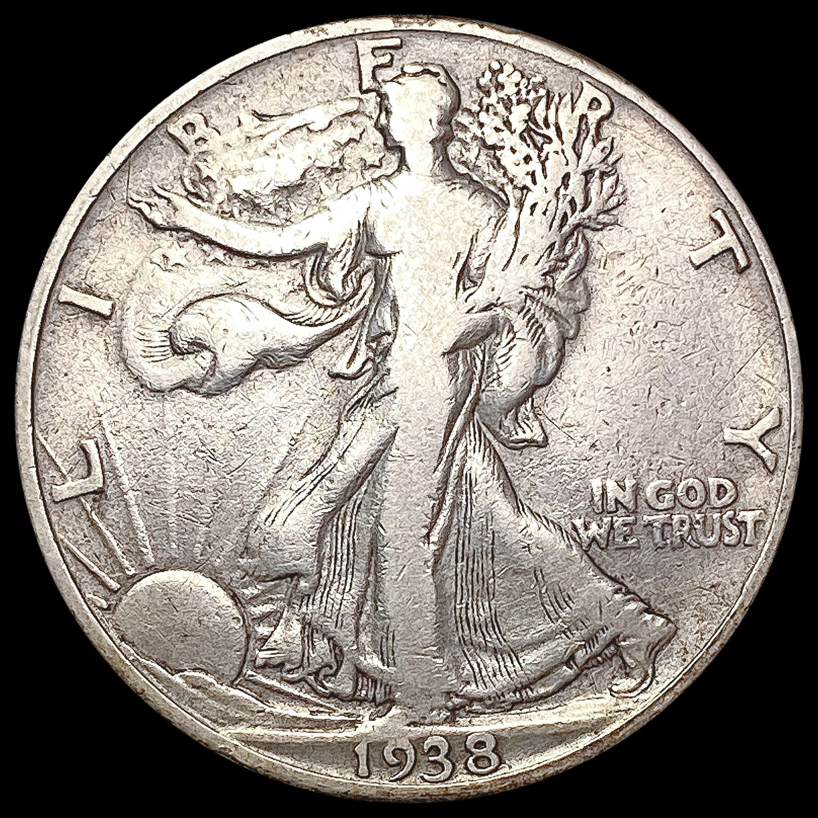 1938-D Walking Liberty Half Dollar LIGHTLY CIRCULATED (1 of 2)