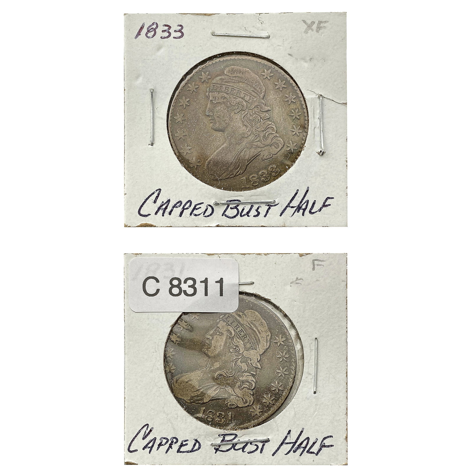 [2] 1831 & 1833 Capped Bust Half Dollar: [2] 1831 & 1833 Capped Bust Half Dollar