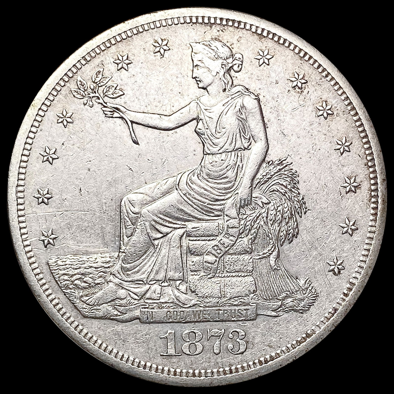 1873 Silver Trade Dollar CLOSELY UNCIRCULATED (1 of 2)