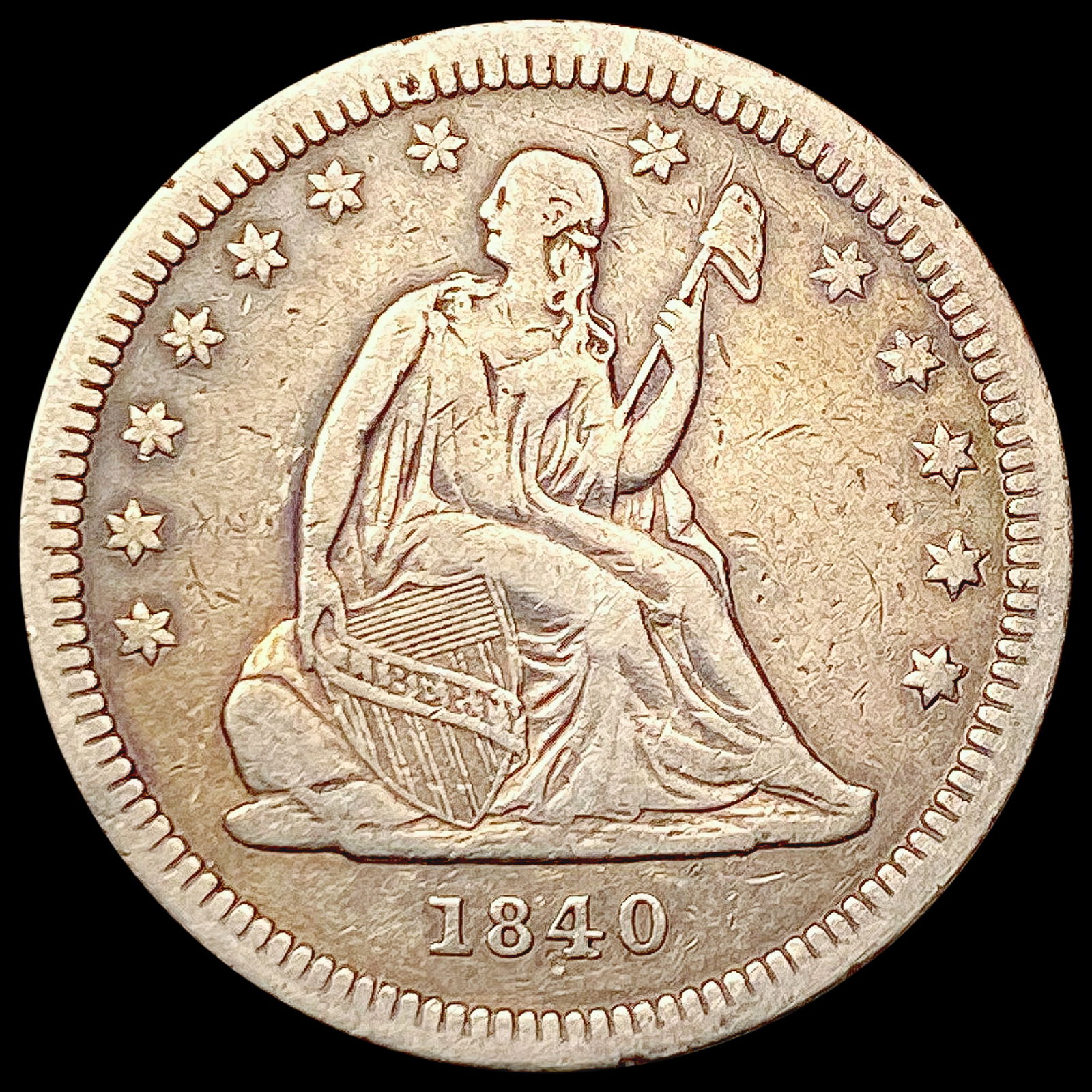 1840 Seated Liberty Quarter LIGHTLY CIRCULATED (1 of 2)