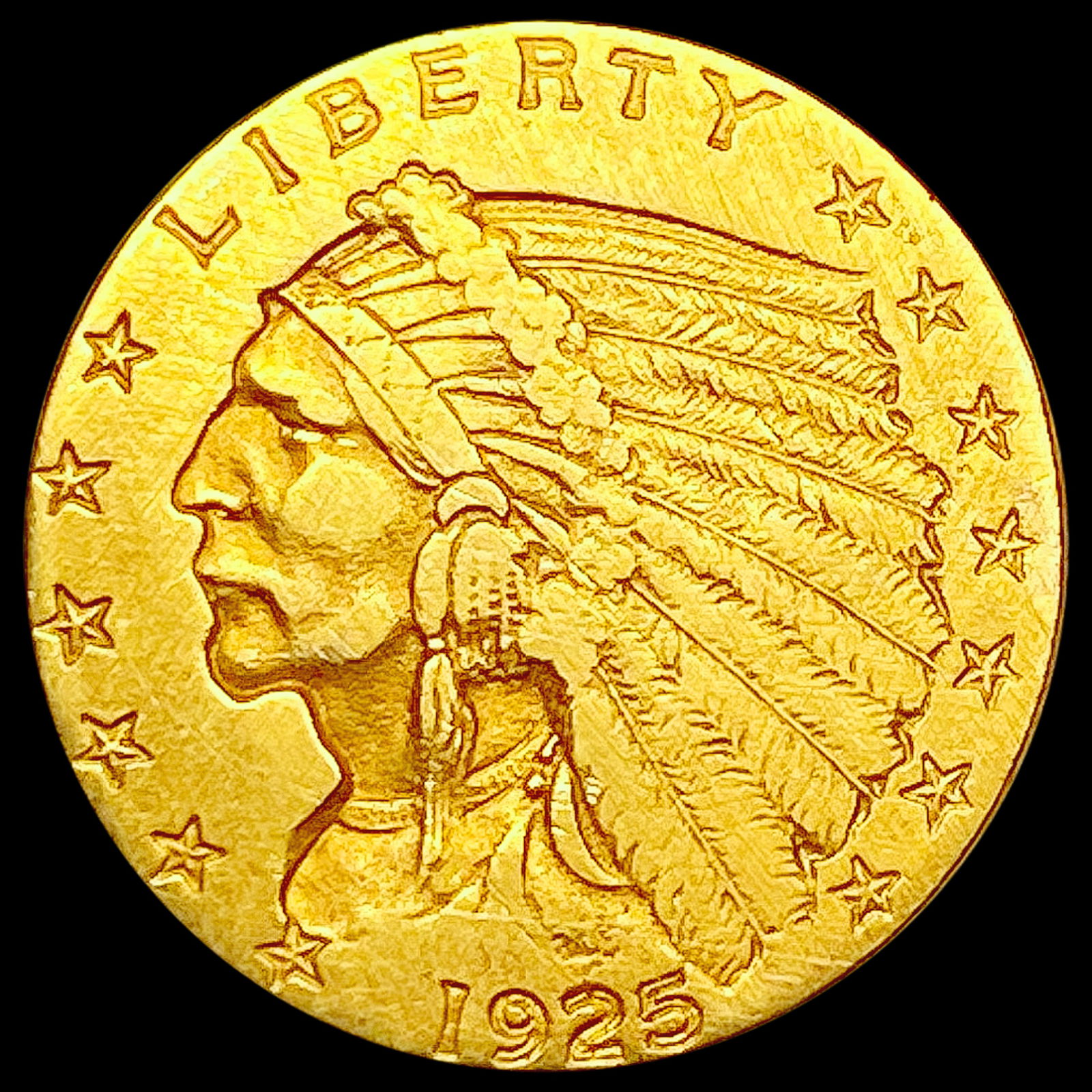 1925 $2.50 Gold Quarter Eagle CLOSELY UNCIRCULATED (1 of 2)