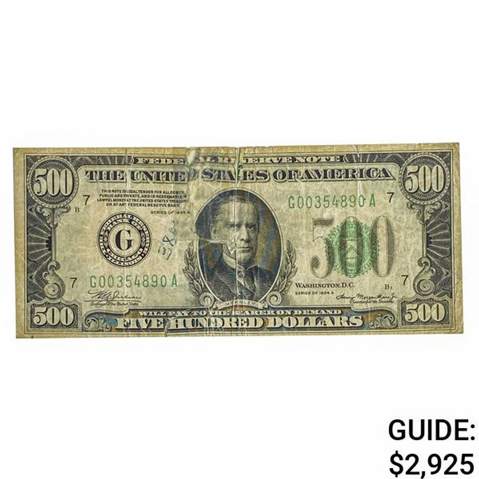 FR. 2202-G 1934-A $500 FRN CHICAGO, IL (1 of 2)