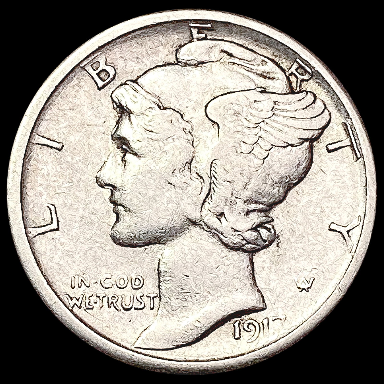1917-S Mercury Dime CLOSELY UNCIRCULATED (1 of 2)