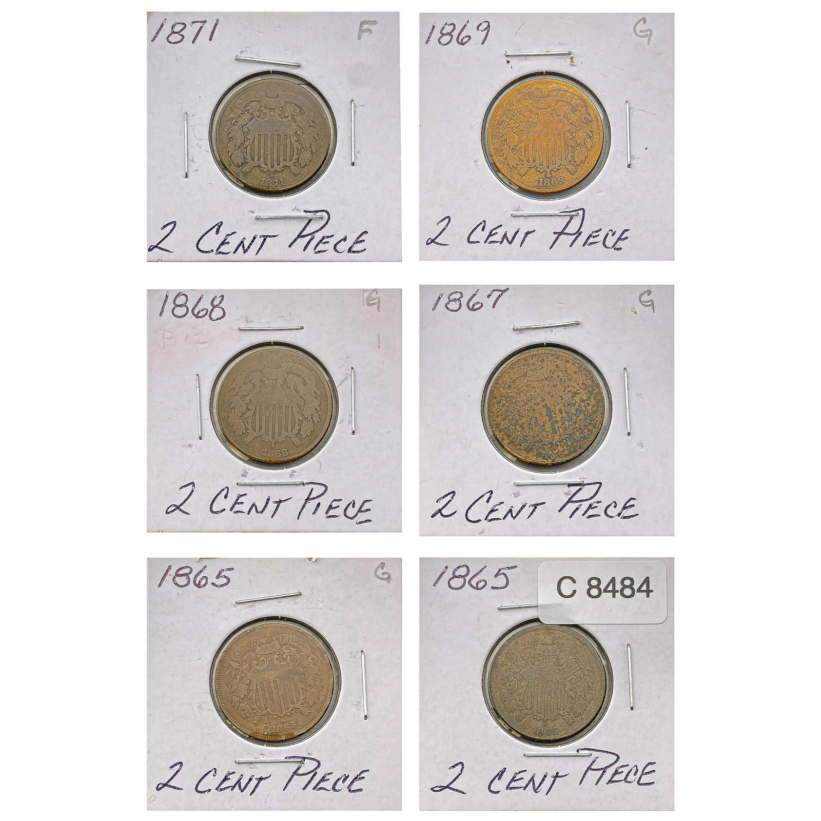 [6]1865-1871 Two Cent Piece (1 of 2)