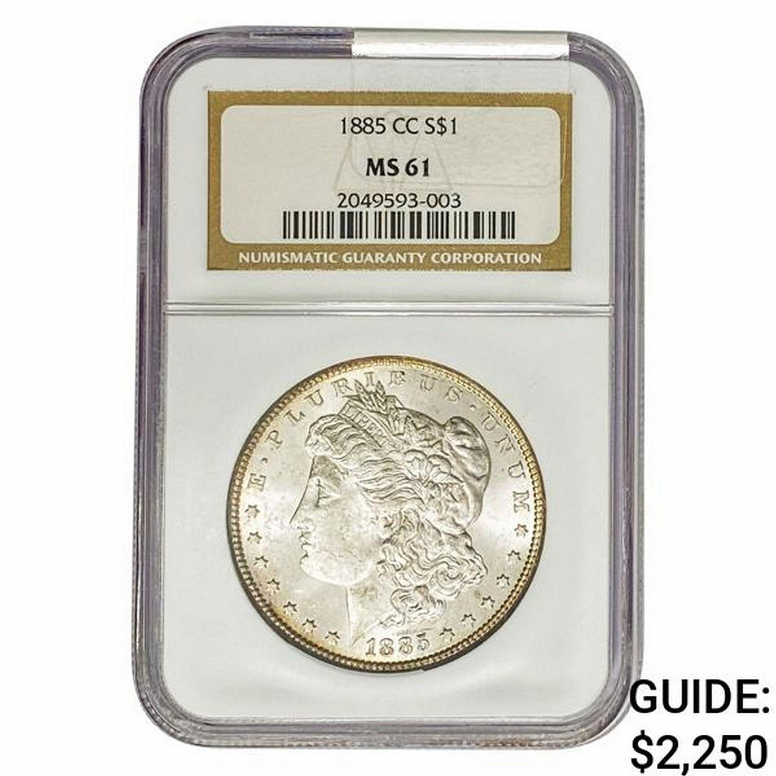 1885-CC Morgan Silver Dollar NGC MS61 (1 of 2)