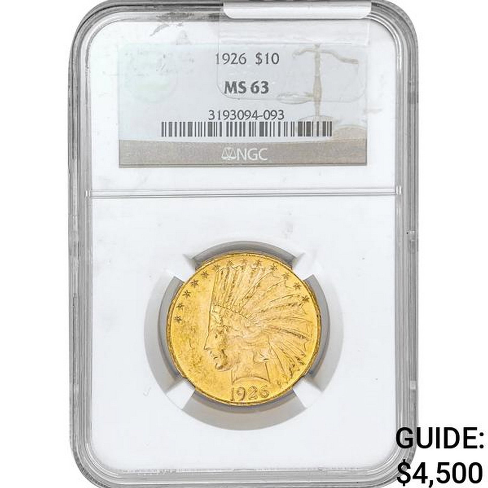 1926 $10 Gold Eagle NGC MS63 (1 of 2)