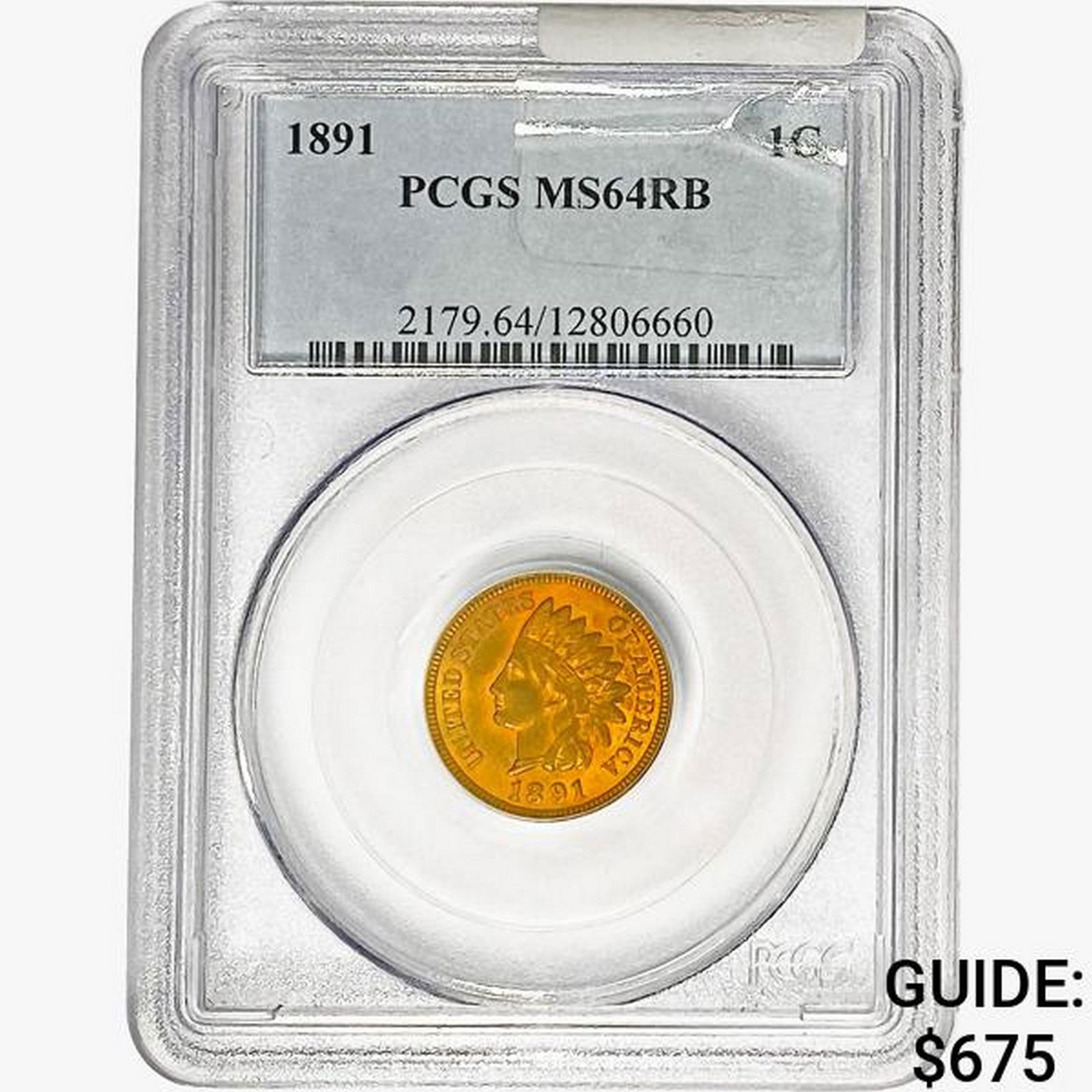 1891 Indian Head Cent PCGS MS64 RB (1 of 2)
