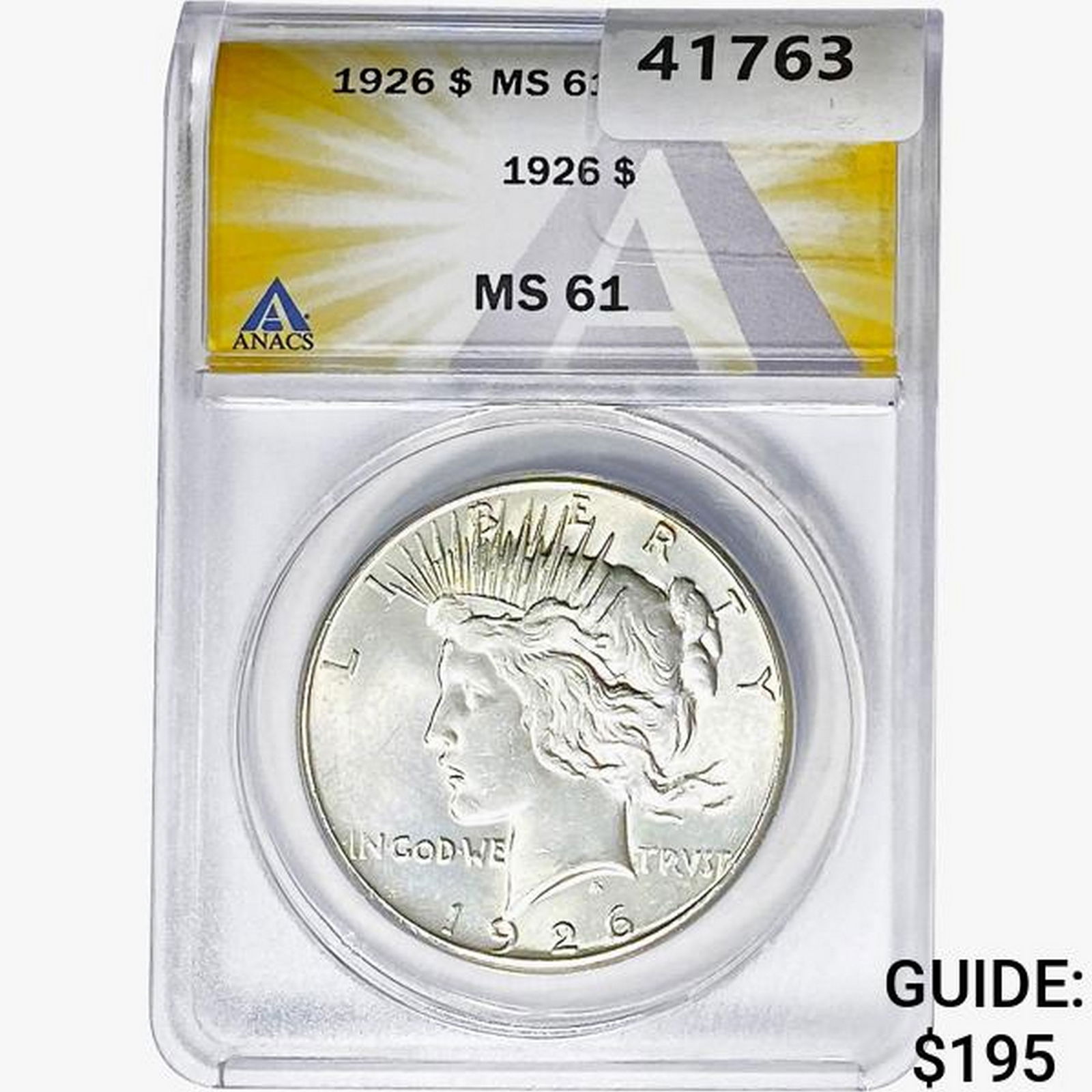 1926 Silver Peace Dollar ANACS MS61 (1 of 2)