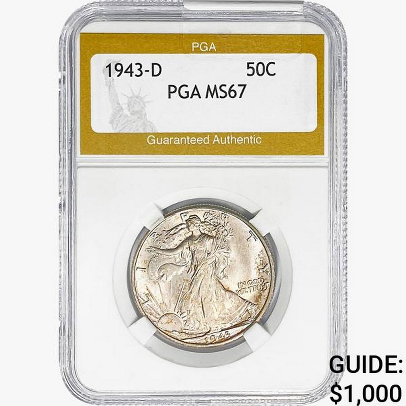 1943-D Walking Liberty Half Dollar PGA MS67 (1 of 2)