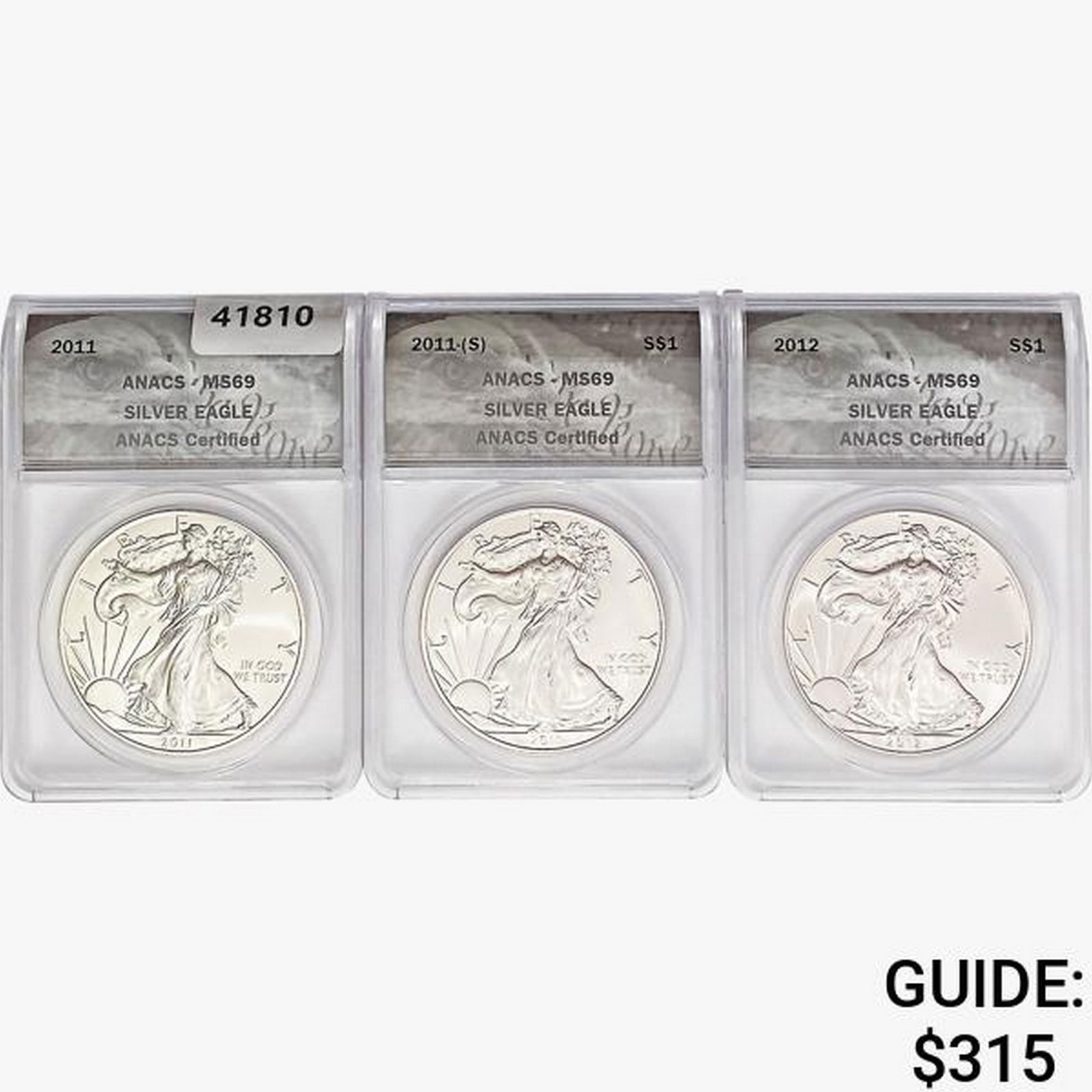 [3]2011-2012 Silver Eagle ANACS MS69 (1 of 2)