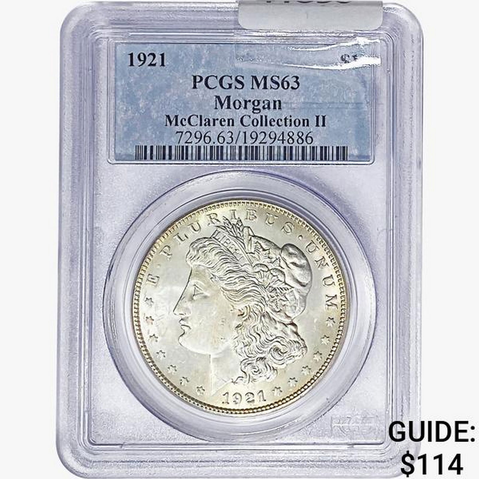 1921 Morgan Silver Dollar PCGS MS63 McClaren (1 of 2)