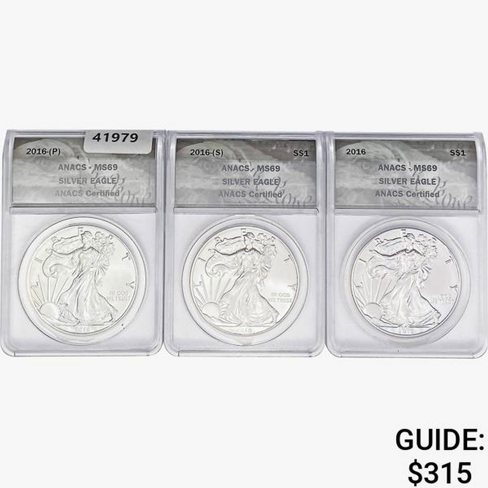 [3] 2016 Silver Eagle ANACS MS69 (1 of 2)