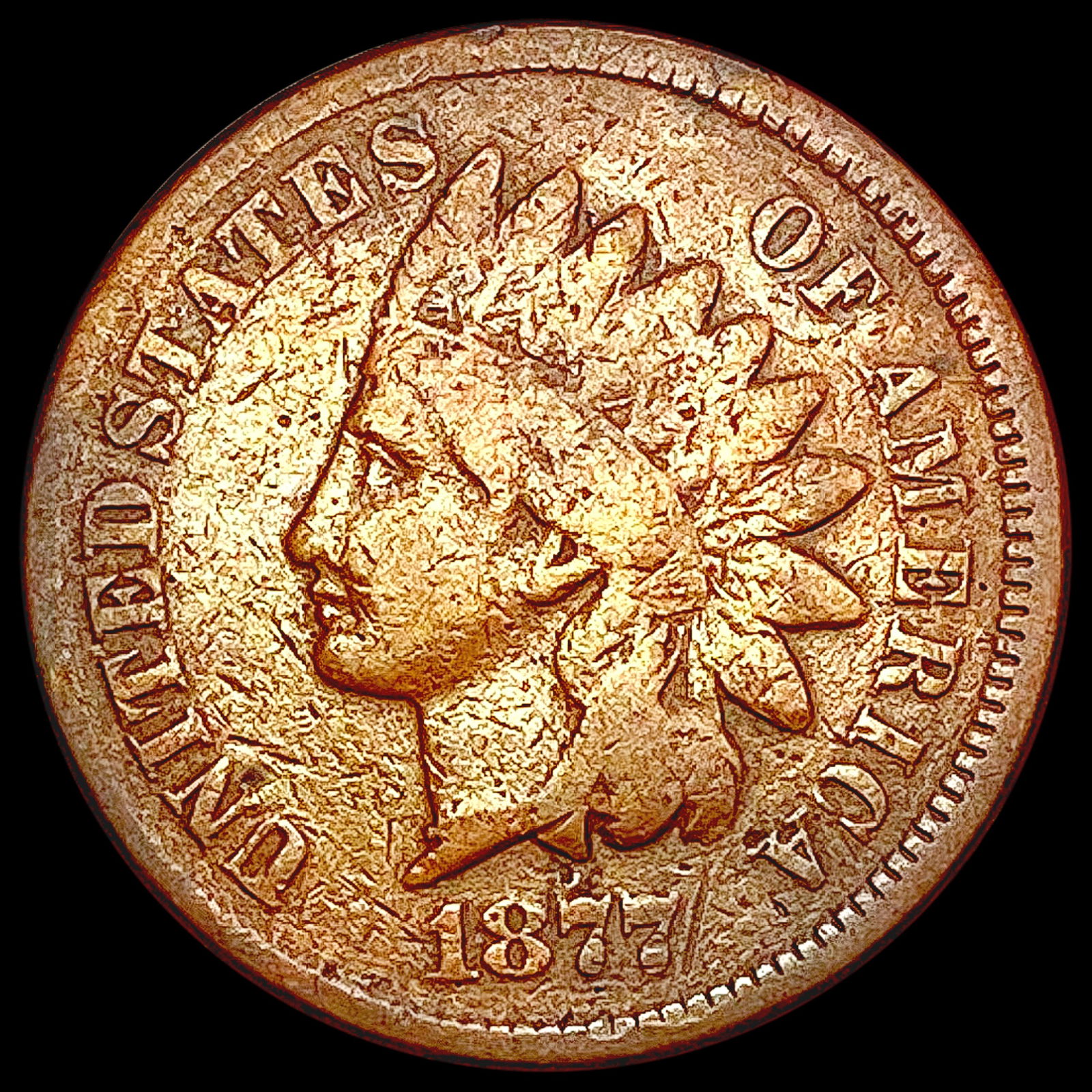 1877 Indian Head Cent NICELY CIRCULATED (1 of 2)
