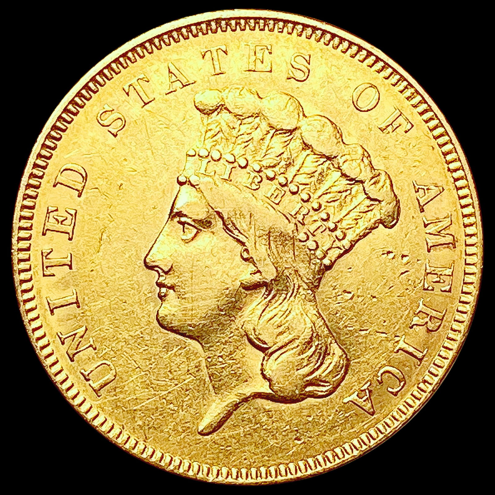 1855 $3 Gold Piece NEARLY UNCIRCULATED (1 of 2)