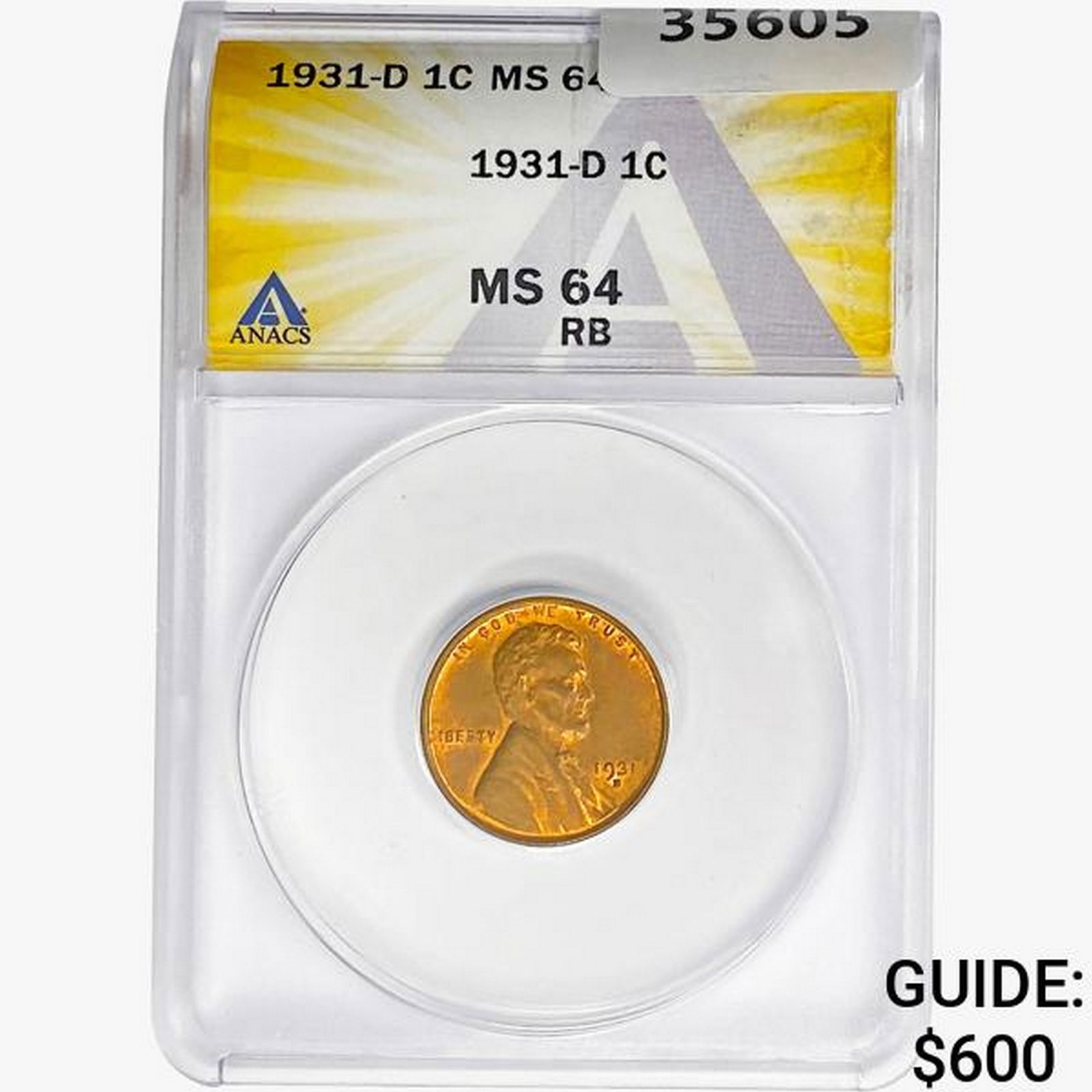 1931-D Wheat Cent ANACS MS64 RB (1 of 2)