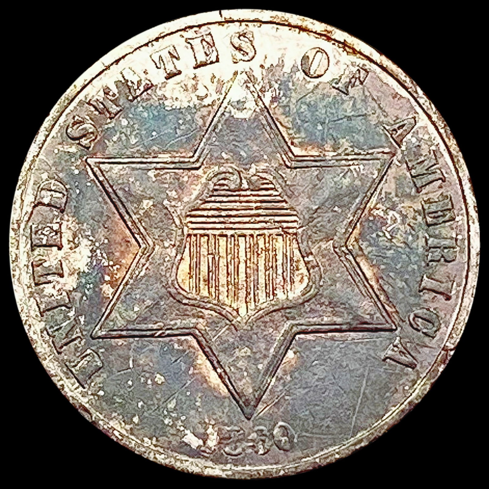 1860 Silver Three Cent UNCIRCULATED (1 of 2)