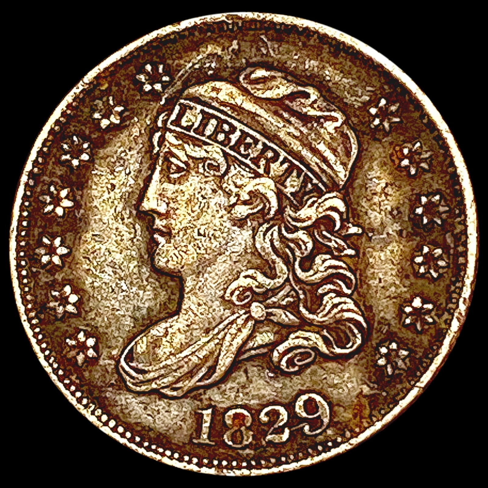 1829 Capped Bust Half Dime NEARLY UNCIRCULATED (1 of 2)