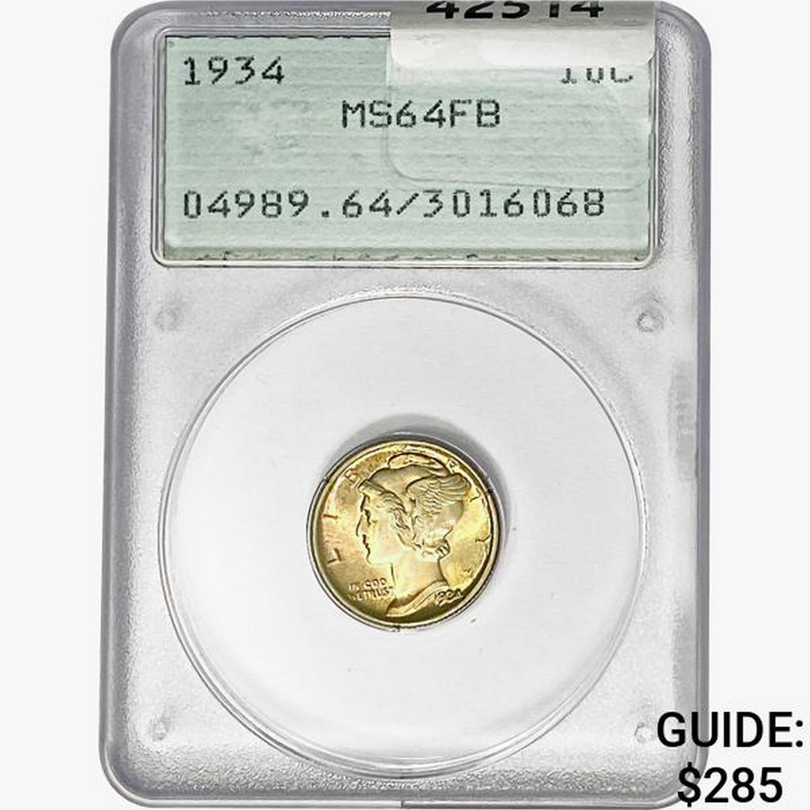 1934 Mercury Silver Dime PCGS MS64 FB (1 of 2)