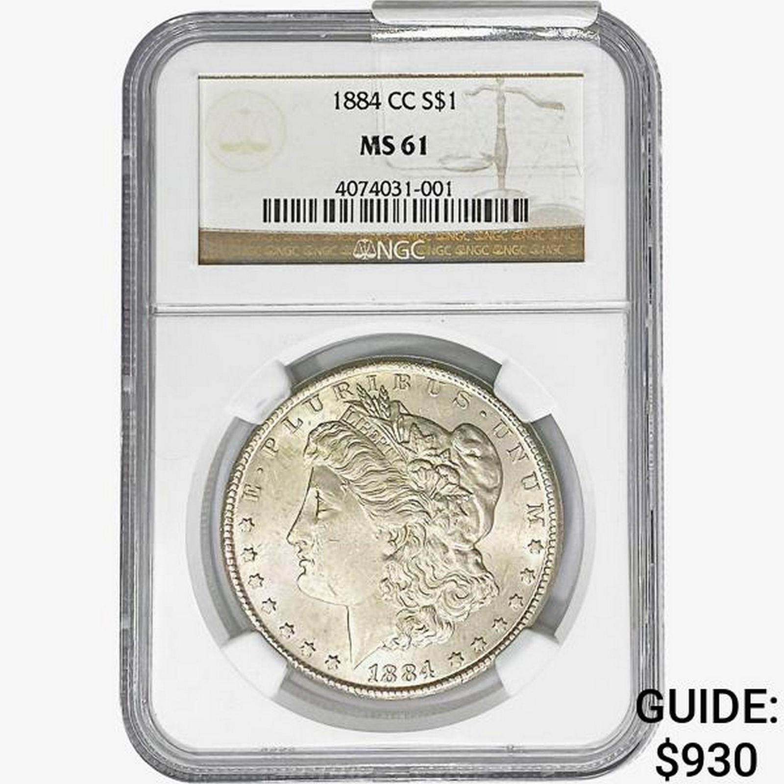 1884-CC Morgan Silver Dollar NGC MS61 (1 of 2)