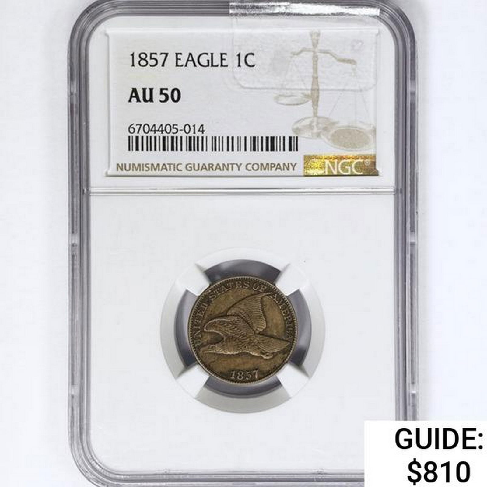1857 Flying Eagle Cent NGC AU50 (1 of 2)