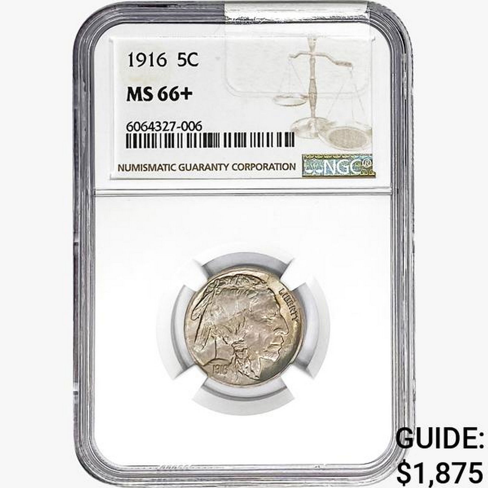 1916 Buffalo Nickel NGC MS66+ (1 of 2)