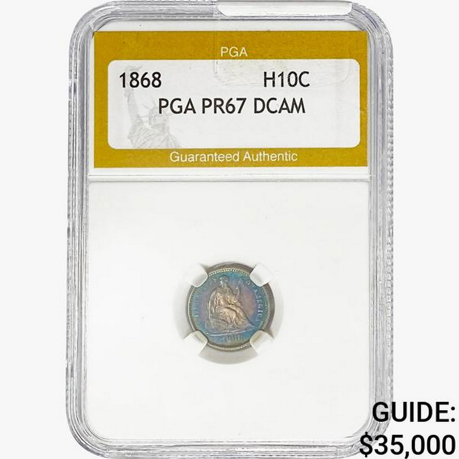 1868 Seated Liberty Half Dime PGA PR67 DCAM (1 of 2)