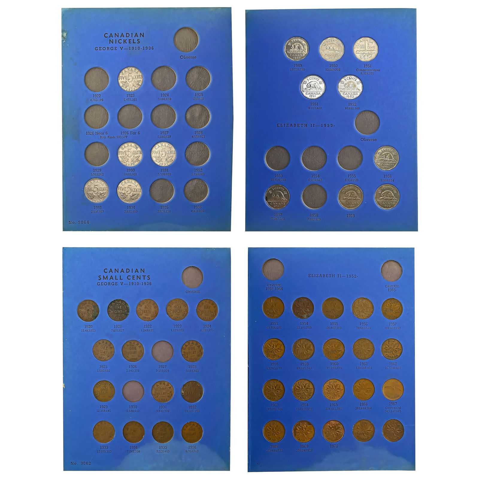 [73] 1920-1970 Canadian Small Cent/Nickel Albums (1 of 9)