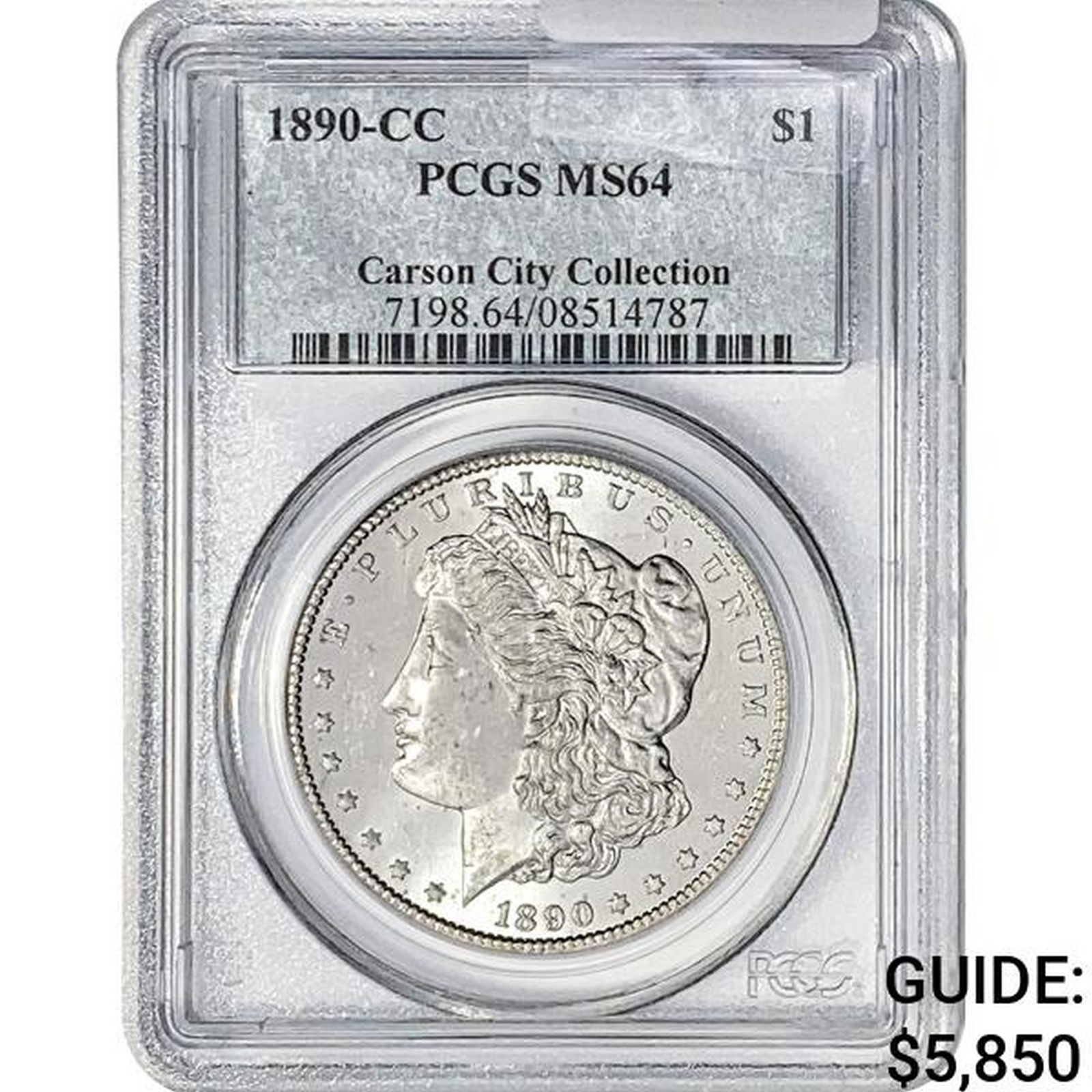 1890-CC Morgan Silver Dollar PCGS MS64 (1 of 2)