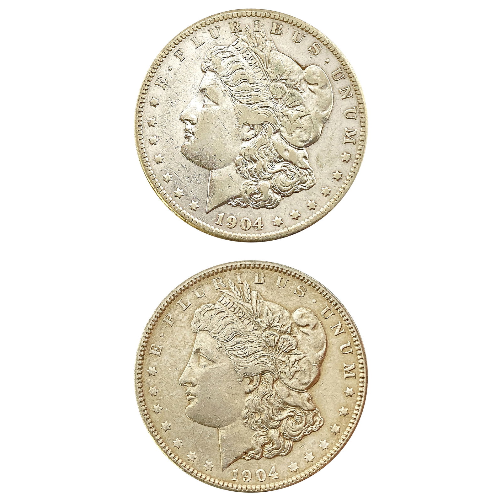1904, 1904-S Better Date Morgan Silver Dollar Lot [2 Coins] (1 of 2)