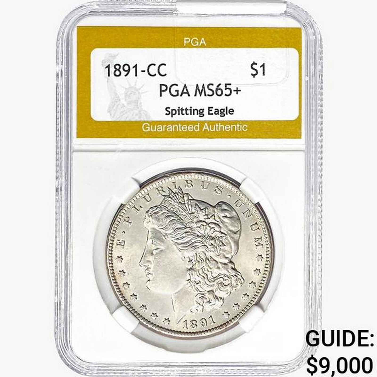 1891-CC Morgan Silver Dollar PGA MS65+ Spit. Eagle (1 of 2)