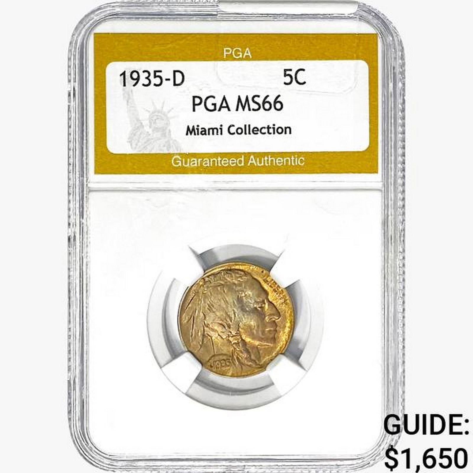 1935-D Buffalo Nickel PGA MS66 Miami Coll. (1 of 2)